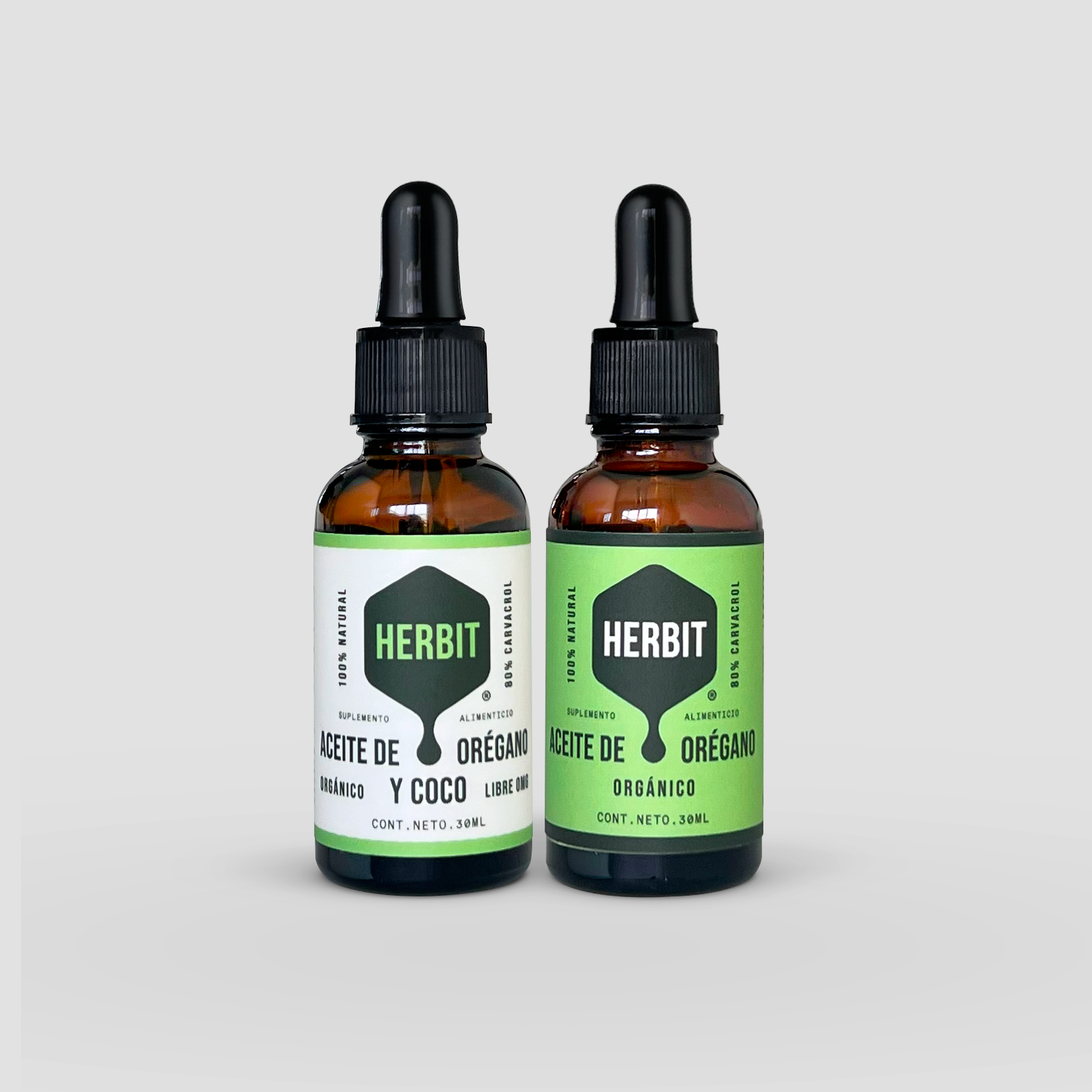 Kit 2 Aceites de coco y oliva con orégano