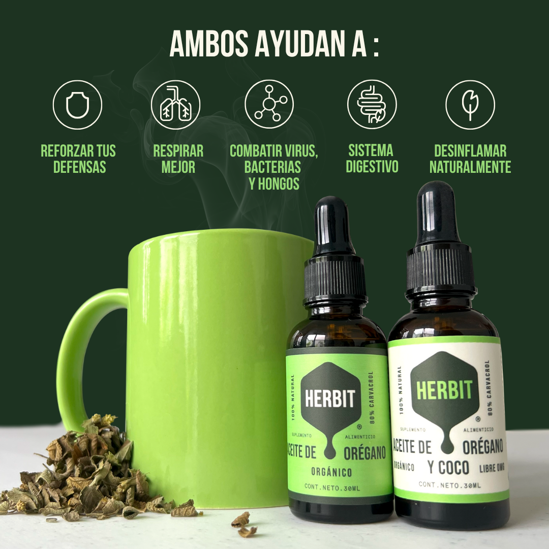 Kit 2 Aceites de coco y oliva con orégano