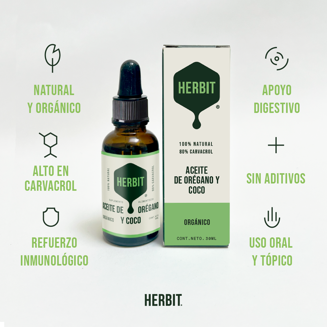 Aceite de coco con orégano